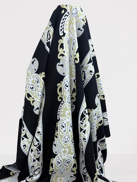 Beige, White & Grey on Black Traditional Designs of Aotearoa