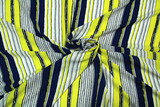 Navy, Yellow, White & Grey Light-weight Polyester Crepe