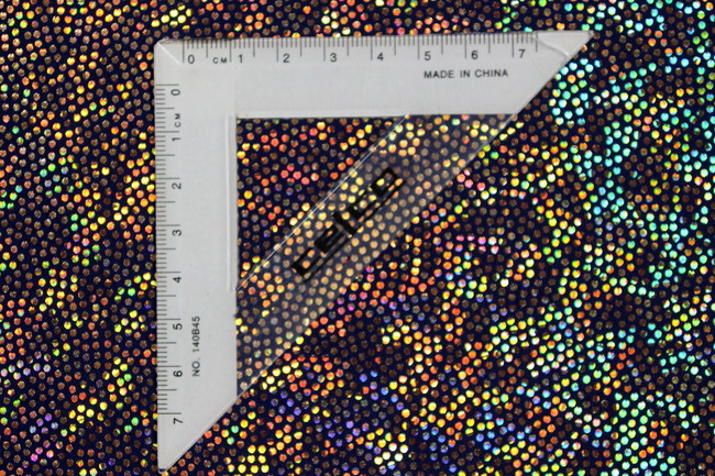 Silver Holographic Dots on Navy Knit