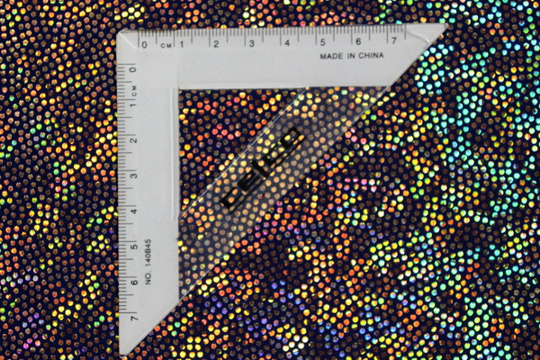 Silver Holographic Dots on Navy Knit