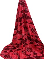 * SPECIAL - Red & Coral Tones Island Design Stretch Knit