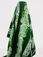 Lime, White & Black on Green Traditional Designs of Aotearoa