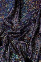 Silver Holographic Dots on Navy Knit