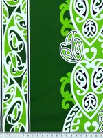 Lime, White & Black on Green Traditional Designs of Aotearoa