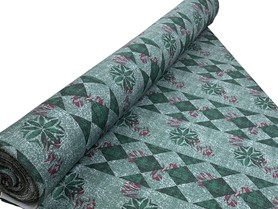 * SPECIAL - Green Tones & Burgundy Island Design Stretch Knit