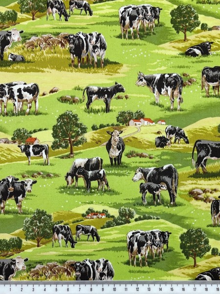  * REDUCED * Cows: In the Country Premium Printed Cotton