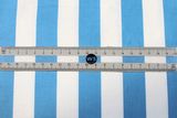 Sky Blue & Soft White Bold Striped Cotton
