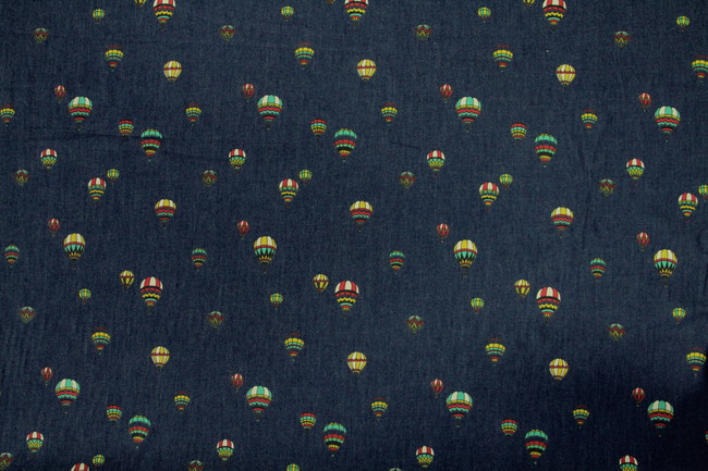 Hot Air Balloon Printed Chambray 