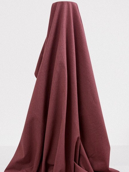 Deep Rosewood 100% Textured Linen