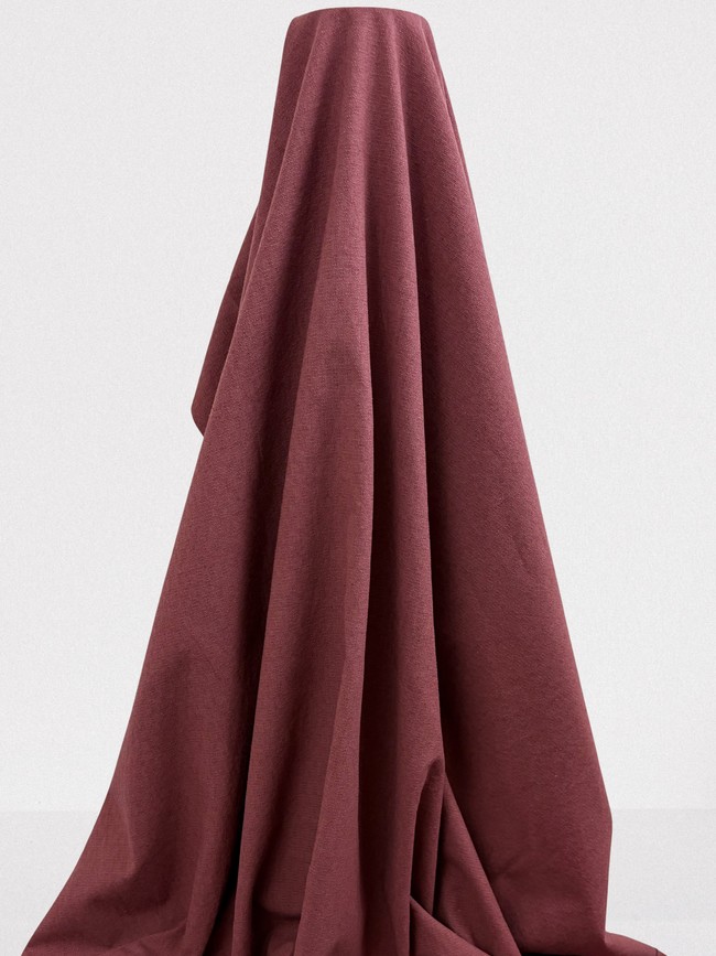 Deep Rosewood 100% Textured Linen