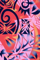 Pink, Orange, Red & Black Pasifika Digital Printed Mini Matt