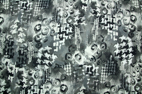 Grey Scale Printed Chiffon