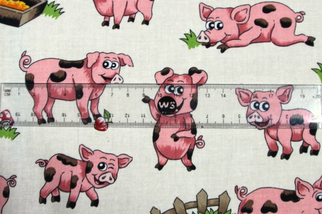 Farm Friends - Piggies Cotton Prin