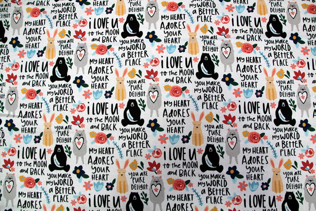 Animal "Love Quotes" Premium Cotton