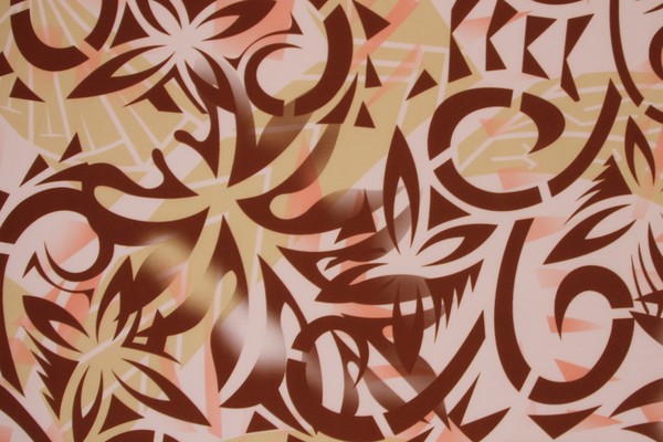 Peach & Brown Tones Pasifika Digital Printed Mini Matt