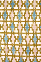 Multi Geometric on Muted Mustard Cotton Crepe