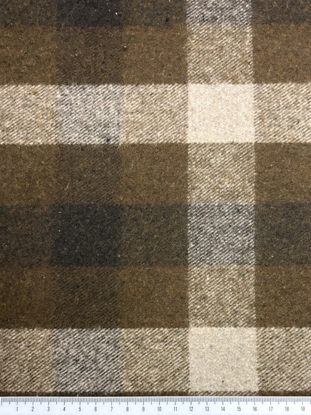 Brown Tones Brushed Checked Wool Blend