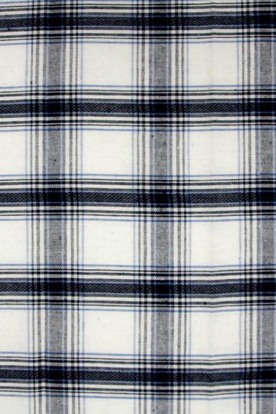 Navy, Light Blue & White Checked Linen