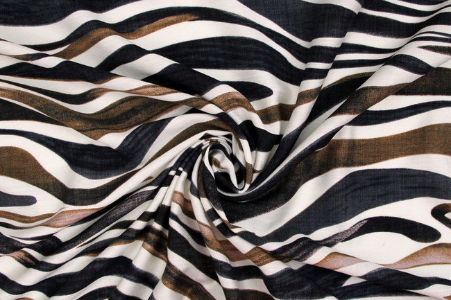 Zebra Print in Savannah Toned Printed Bamboo Cotton Blend