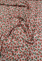 Spring Peach Flowers on Soft White Rayon