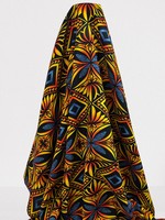  Yellow, Orange & Royal Diamond Pacific Island Cotton Dobby