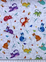 Colourful Cats Printed Cotton