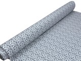 Grey Flowers on White Printed Cotton