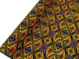  Yellow, Orange & Royal Diamond Pacific Island Cotton Dobby