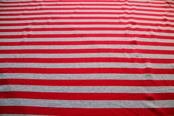 RED & GREY MARLE STRIPED COTTON LYCRA