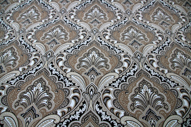 Neutral Toned Damask Print Waterproofed & UV Coated Canvas
