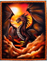 Fire & Fury Dragon Panel Premium Cotton