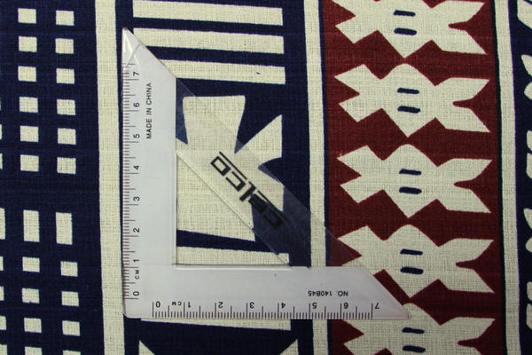 Navy & Cocoa on Cream Pasifika Dobby