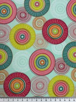 Circles on Mint Printed Cotton