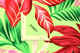 Tropical Foliage on Apple Green Printed Rayon