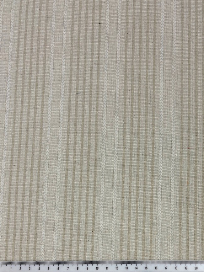 Neutral Tones Multi Striped Linen Cotton Blend