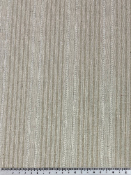 Neutral Tones Multi Striped Linen Cotton Blend