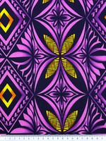 Purple, Pink & Gold Diamond Pacific Island Cotton Dobby