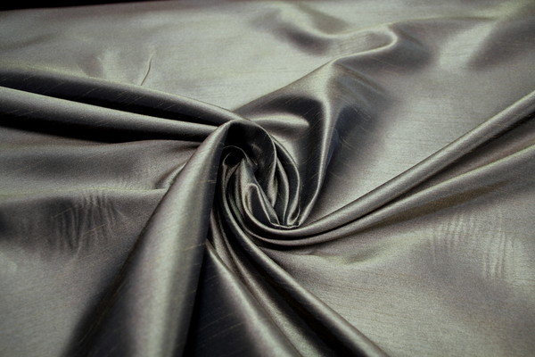 Satin Backed Shantung - Black & Gold