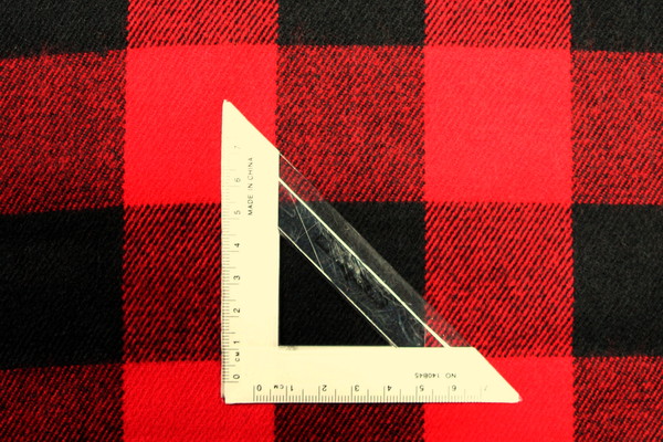 Bright Red & Black Checked Wool Blend New Image