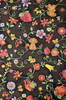 Autumn Tones Woodland Puppy Picnic Printed Cotton