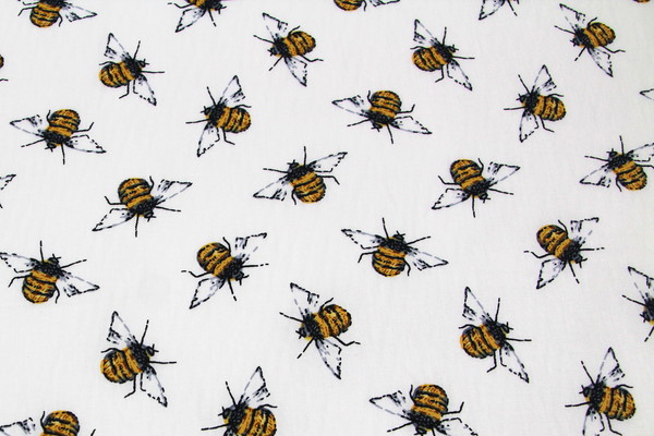 Bumble-Bee Printed Cotton On White