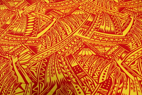 Island Printed Knit - Red & Gold