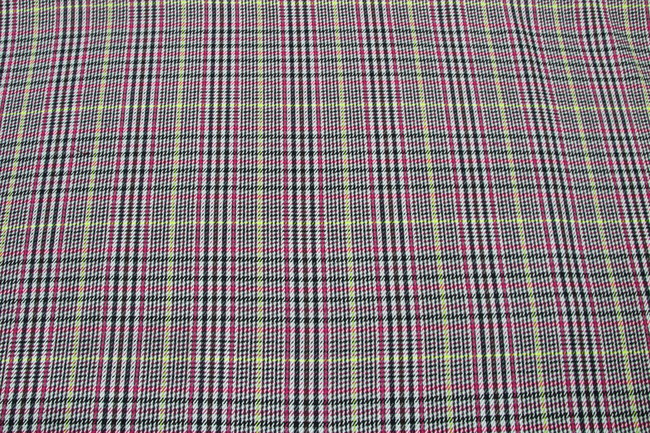 A Pop of Pink Checked Wool Blend New Image