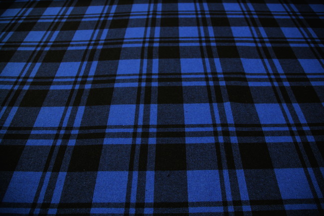 Royal & Black Checked Wool Blend New Image