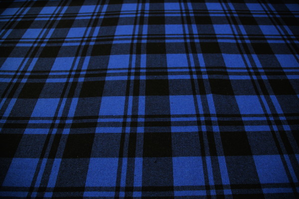 Royal & Black Checked Wool Blend New Image