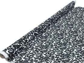 Black & White Floral Printed Cotton Voile