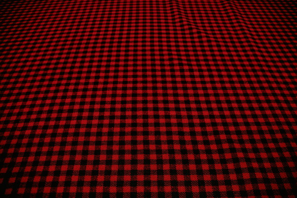 Deep Red & Black Mini Checked Wool Blend New Image