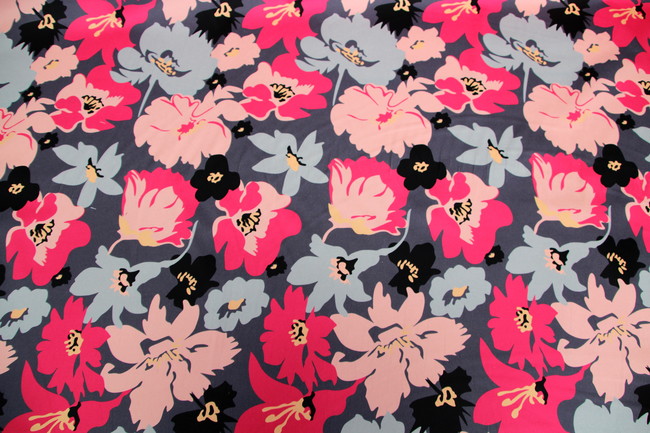 Dusky Floral Stretch Cotton Digital Print