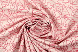 Lolly Pink Shapes on White Printed Cotton