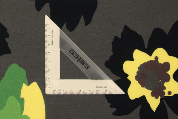 Big Green Floral on Charcoal Digital Printed Viscose/Rayon Blend